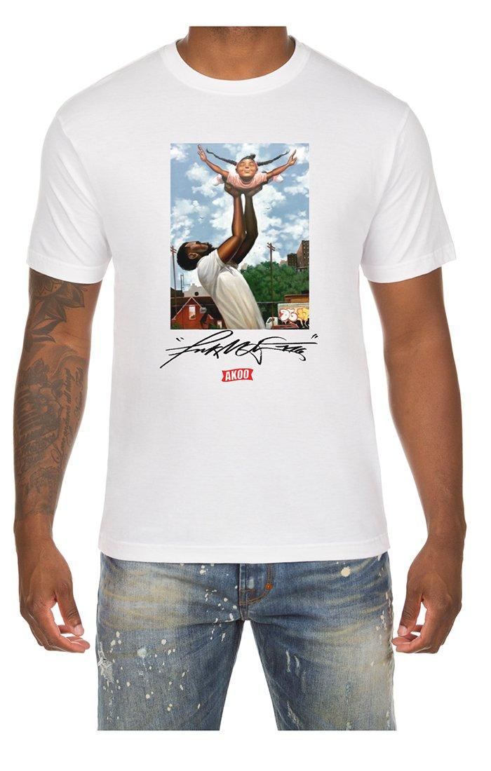 AKOO Men's Heart and Soul Short Sleeve Tee - White - WHITE